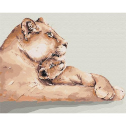 Картина за номерами Тварини. Лев'яче Серце, 40х50см, в термопакеті, Brushme (BS52794)