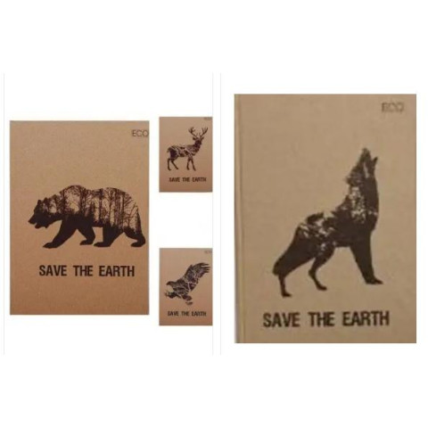 Блокнот Save the Earth, А5, 96 листов, клетка, эко бумага, ТМ Колорит, Украина