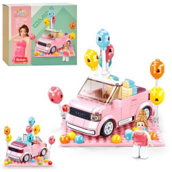 Конструктор машина, 10,8см, фигурка, шарики, 245дет, в кор. 22*19*6см