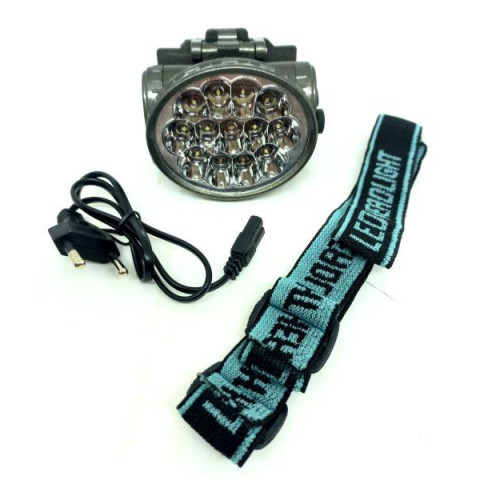 Ліхтар акум. налобний ASK 1898, 13LED, пластик, в кор. 9*8*7см арт: 009015