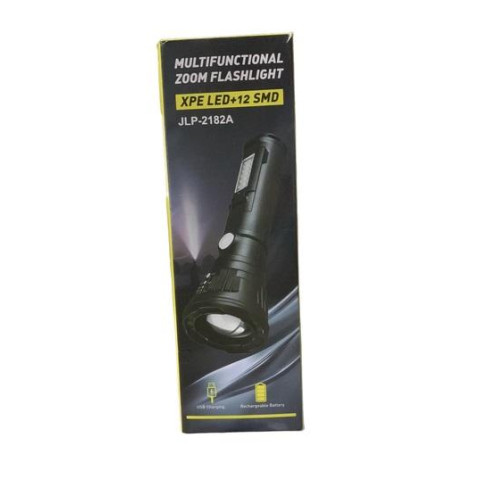 Многофункциональный фонарик ZOOM Flashlight XPE LED+12 SMD JLP2182A, в корр. 20*6*6см