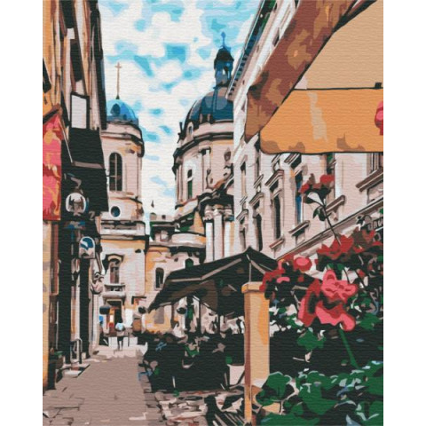 Картина за номерами Міста. Львівська вуличка, , 40х50см, в термопакеті, Brushme (BS29486)