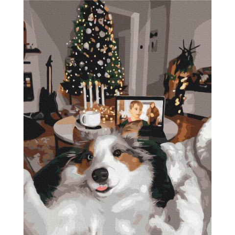 Картина за номерами Зимові та новорічні сюжети. Новорічні друзі @ Оксана Горобець, , 40х50см, в термопакеті, Brushme (BS53373)