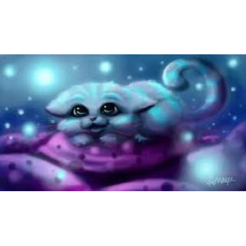 Алмазна мозаїка  Тварини. Котик у світлі світлячків, 30х40см, полотно на підрамнику, Dreamtoys (Y0016)