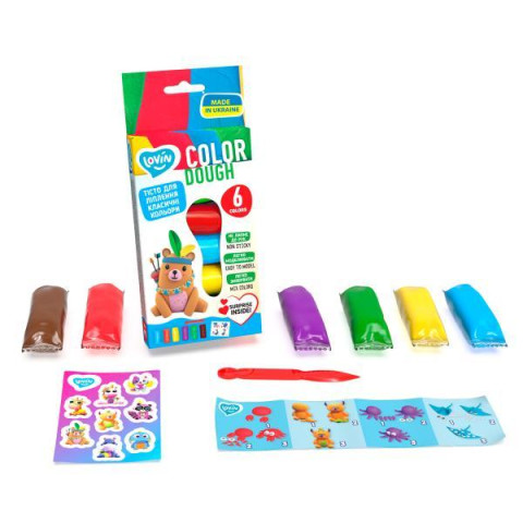  Набор для лепки с тестом 6 цветов Classic Assorted TM Lovin