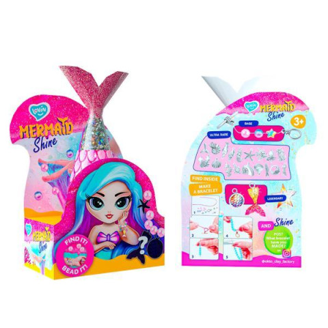 Набір для виготовлення прикрас Lovin зі слаймом Іграшка-антистрес 250мл Mermaid Shine Pink, в коробці 11х7х7см, OKTO (80130) 