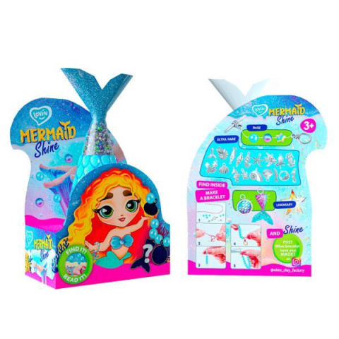 Набор для создания украшения со слаймом Игрушка-антистресс 250 мл Mermaid Shine Blue Lovin, в кор. 11*7*5см