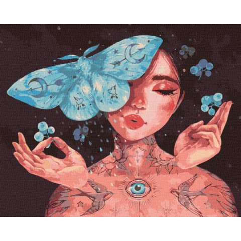 Картина за номерами Люди, Квіти. Дотик метелика, , 40х50см, в термопакеті, Идейка (KHO4980)