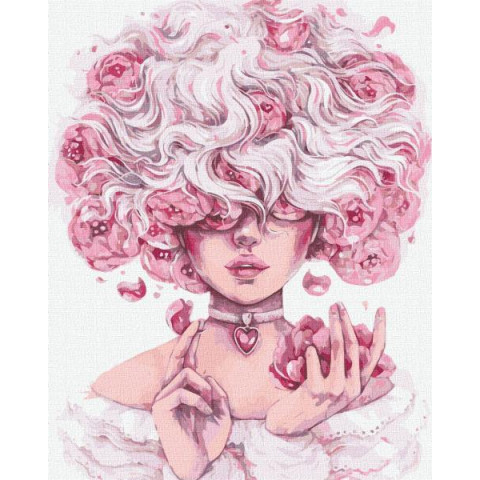 Картина за номерами Люди, Квіти. Загадкова, , 40х50см, в термопакеті, Идейка (KHO4985)