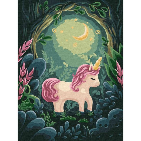 Картина за номерами Казки. Дивовижний одноріг, , 30х40см, в термопакеті, Идейка (KHO4394)