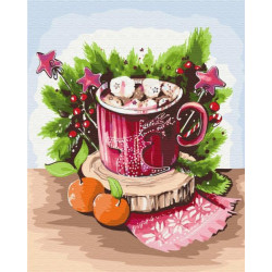 Картина за номерами Натюрморти. Маршмелоу у чашці, , 40х50см, в термопакеті, Brushme (BS52744)