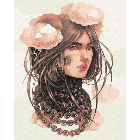 Картина за номерами Люди, Квіти. Хмарні думки, , 40х50см, в термопакеті, Идейка (KHO4995)