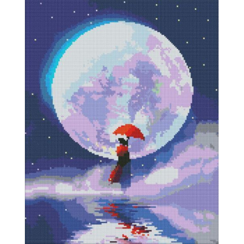 Алмазна мозаїка  Космос. Місячне сяйво, 40х50см, полотно на підрамнику, Идейка (AMO7146)