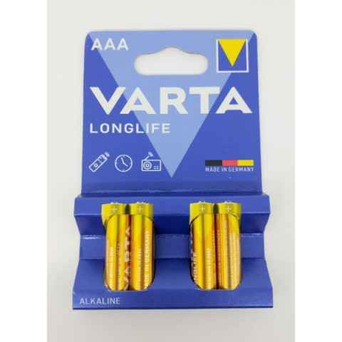 Батарейка Varta LR03 4103 Longlife (жовта) 4bl, ЦІНА ЗА УП. 4ШТ (4/40) арт: 525072