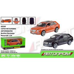 Машина мет. "АВТОПРОМ" 1:34 BENTLEY BENTAYGA, бат, свет, звук, откр.дверь, в кор. 18*9*7см