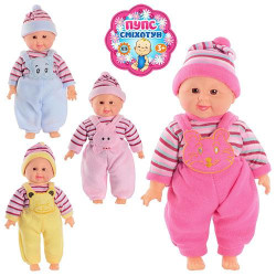 Кукла хохотун, мягкотелая, 4 вида одежды, пак. 35*11*8см 