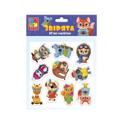 Набор для творчества "Мягкие наклейки. Зверята" (укр), ТМ Vladi Toys, Украина