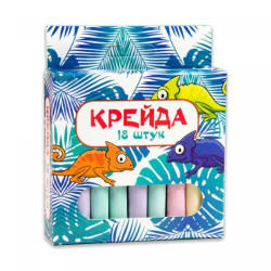 Крейда Маленька кругла - 18 штук різнокольорова, ТМ Стратег, Україна
