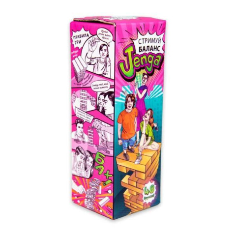 Настольная игра Сдерживай баланс Jenga 48 брусков на украинском языке, ТМ Стратег, Украина