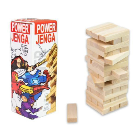 Настільна гра  «Power Jenga» 48 брусків українською мовою, у кор.15*5.5*5.5см, ТМ Стратег, Україна