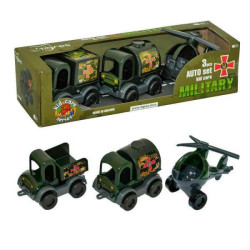 Авто "Kid cars" военный 3 шт на планш. 30*10*8см, ТМ Wader