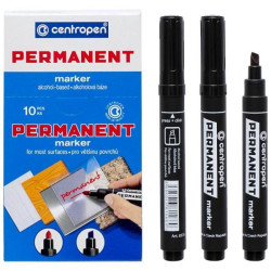 Маркер Permanent Centropen клиновой черный ЦЕНА ЗА УП. 10ШТ.Перо 5мм