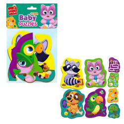 Пазли MAXI картонні з грою Малюк "Хатні улюбленці" (укр), ТМ Vladi Toys, Україна