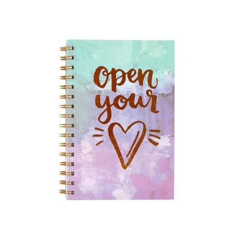 Зошит на спіралі з тисненням фольгою А5, 100 аркушів, 70 грам, матова ламінація, 21*15см