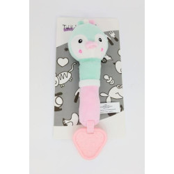 Брязкальце-пищалка з прорізувачем Пінгвін, на планш. 22*12см, ТМ Tulilo, Польща