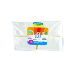 Набір тісто для ліплення Lovin з повітряним пластиліном Elastic Clay white, 50г, OKTO (70165) 