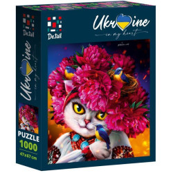 Пазлы "White cat in the pink wreath", по 1000эл., в кор. 30*24*6см, ТМ Vladi Toys, Украина