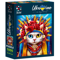 Пазлы "White cat in the wreath", по 1000эл., в кор. 30*24*6см, ТМ Vladi Toys, Украина