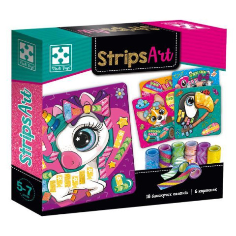 Набір наклейок Sticky strips Strips Art. Щасливі мордочки, укр., в коробці, Vladi Toys (VT4433-13) 