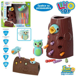 Игра "Накорми совенка", LIMO TOY магнитная, птичка, гусеница, в кор. 22,5*21,5*10,5см 