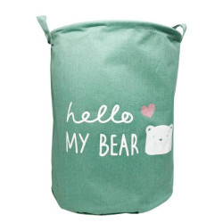 Корзина для игрушек и белья "Hello my bear" зеленая, в пак. 40*40см, ТМ MEGAZayka
