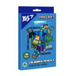 Карандаши цветные YES 18 цветов "Minecraft"