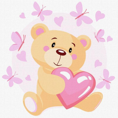 Картина за номерами Тварини. Маленький ведмедик, , 30х30см, в термопакеті, Идейка (KHO6084)