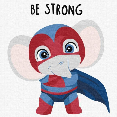 Картина за номерами Тварини. Могутній слон, , 30х30см, в термопакеті, Идейка (KHO6099)