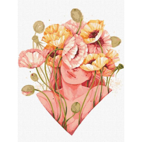 Картина за номерами Люди, Квіти. Квітковий дотик, , 30х40см, в термопакеті, Идейка (KHO2589)