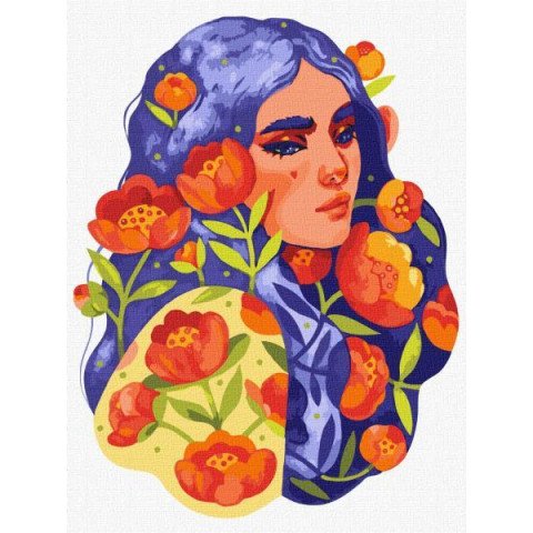 Картина за номерами Люди. Синьоока весна, , 30х40см, в термопакеті, Идейка (KHO2661)