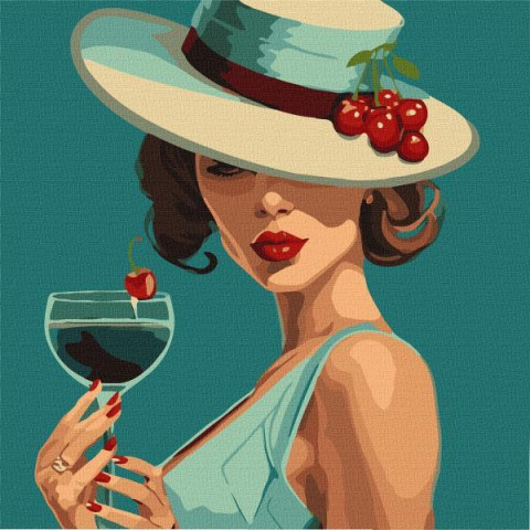 Картина за номерами Люди. Блю Кюрасао, , 40х40см, в термопакеті, Идейка (KHO2553)