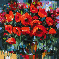 Картина по номерам Цветы. Маковая нежность, , 40х40см, в термопакете, Идейка (KHO3231)