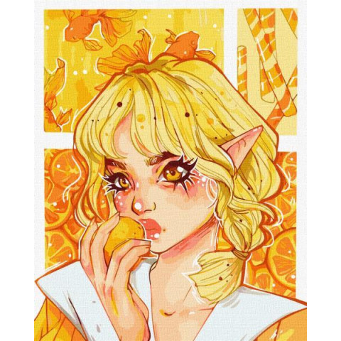 Картина за номерами Люди. Апельсинове захоплення, , 40х50см, в термопакеті, Идейка (KHO2548)