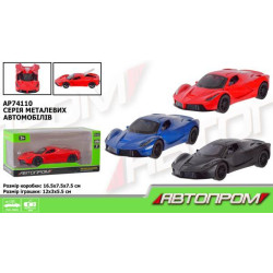 Машина металлическая АВТОПРОМ "Tesla Roadster" 1:32, 3 цвета, откр.дверь, в кор. 16,5*7,5*7,5см