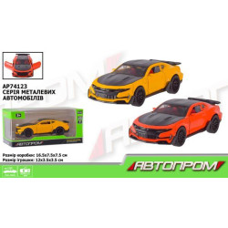 Машина металлическая АВТОПРОМ "Chevrolet Camaro" 1:32, 2 цвета, откр.дверь, в кор. 16,5*7,5*7,5см