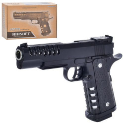 Пистолет металлический, на пульках, 23см, в кор. 26*18*5см