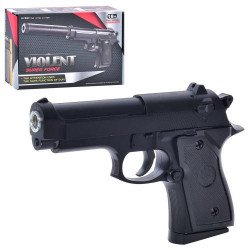 Пистолет металлический, на пульках, 17см, в кор. 21*14*4,5см