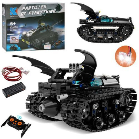 Конструктор танк 20см, р/у, аккум, свет, 430дет, USB зарядн., в кор. 25*20*7см