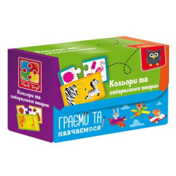 Пазлы "Знайди пару. Кольори та забарвлення тварин" (укр), ТМ Vladi Toys, Украина