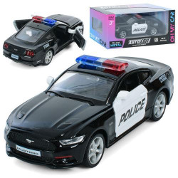 Машина АвтоМир, Ford Mustang, металл, инерция, полиция, 12см, открываются двери, резиновые колеса, в кор. 15,5*7*7см